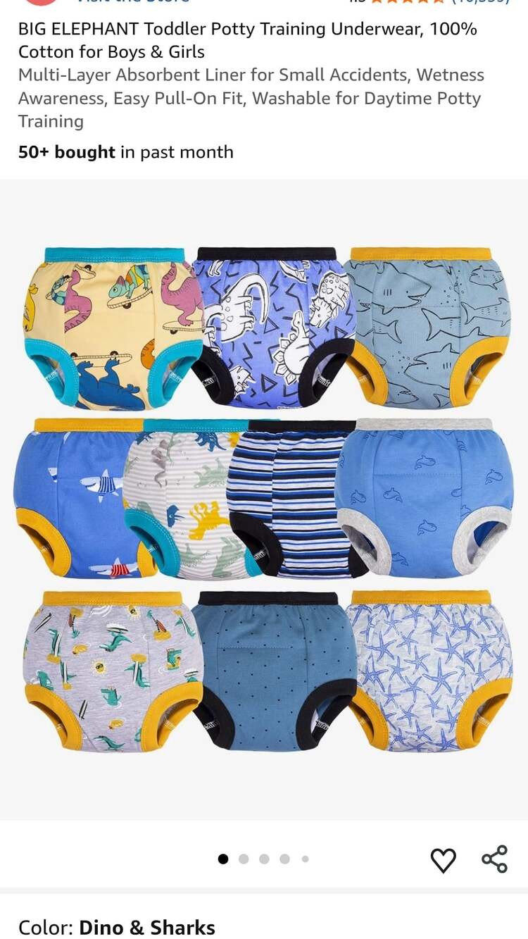 Big Elephant Toddler Potty Training Underwear 100% Cotton 3T